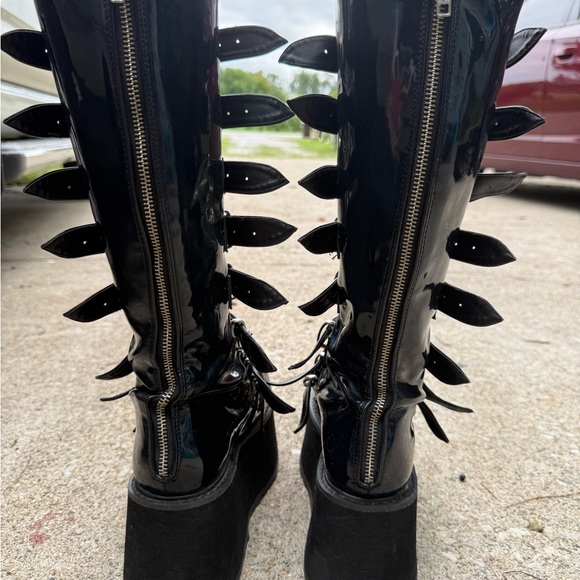 Demonia Black Multi-Buckle Combat Boots - Picture 3 of 4